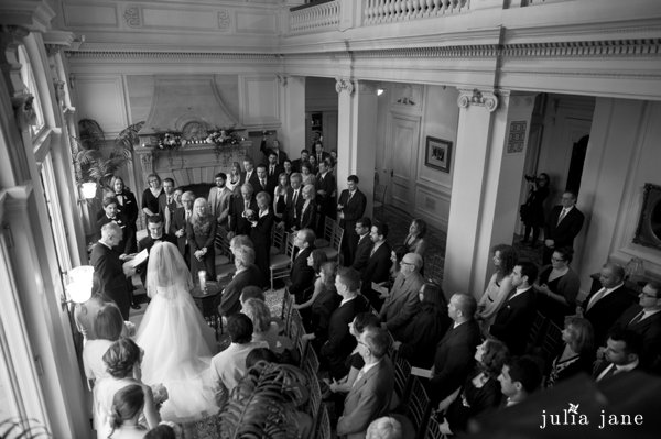 indoor wedding ceremony at Cairnwood Estate