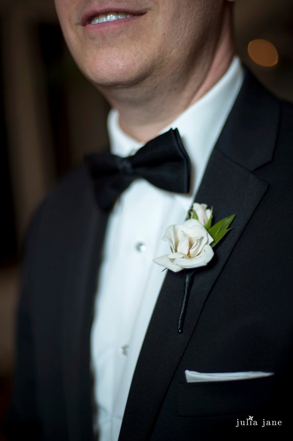 white garden rose boutonniere