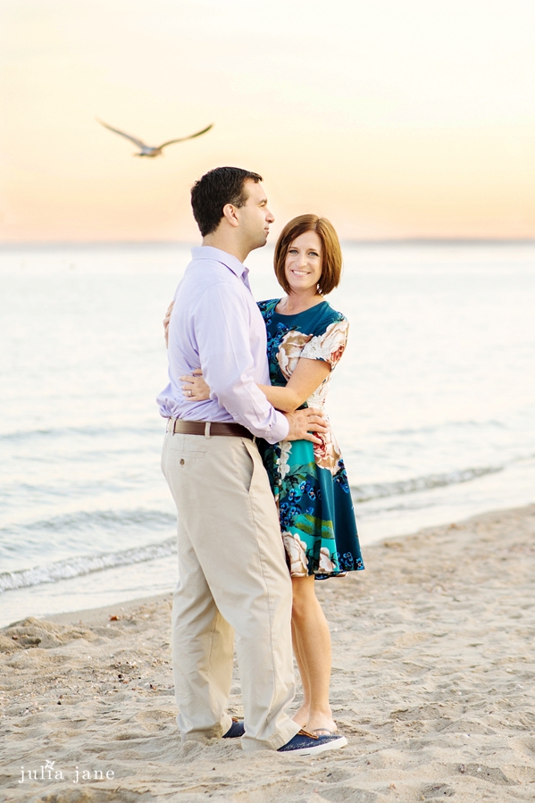 engagement session on the beach in greenwich, ct