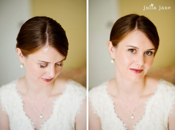 bride getting ready at the water's edge resort and spa