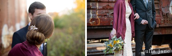 couple portraits at the lace factory 