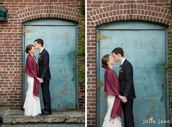 couple portraits at the lace factory 