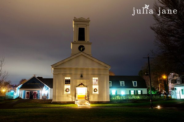 winter wedding at greenmanville church in Mystic Seaport by Connecticut wedding photographer Julia Jane Studios