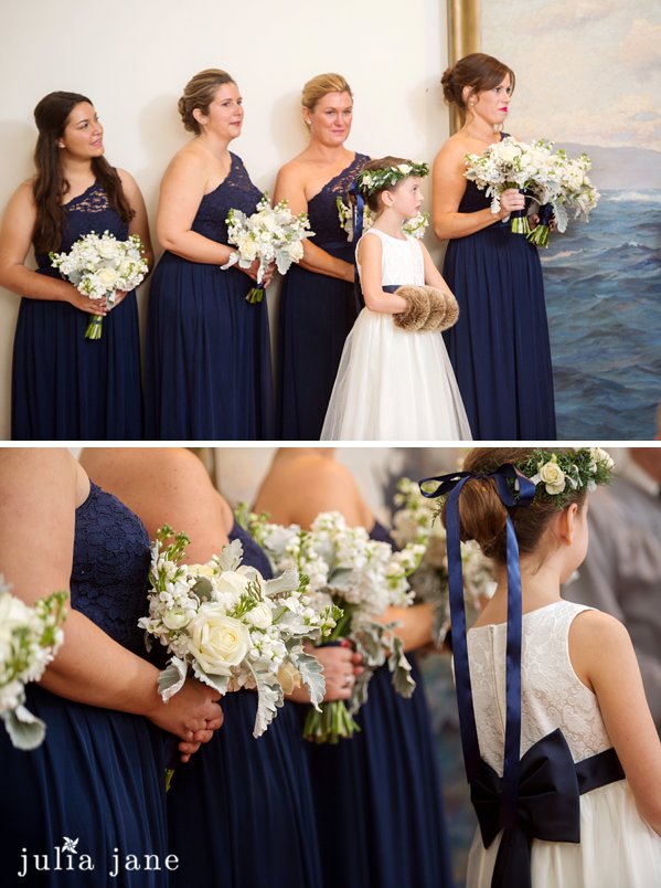 wedding ceremony at greenmanville church in mystic seaport