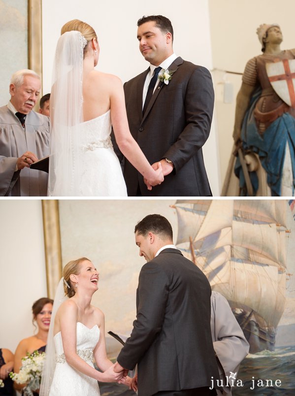 wedding ceremony at greenmanville church in mystic seaport by connecticut wedding photographer julia jane studios