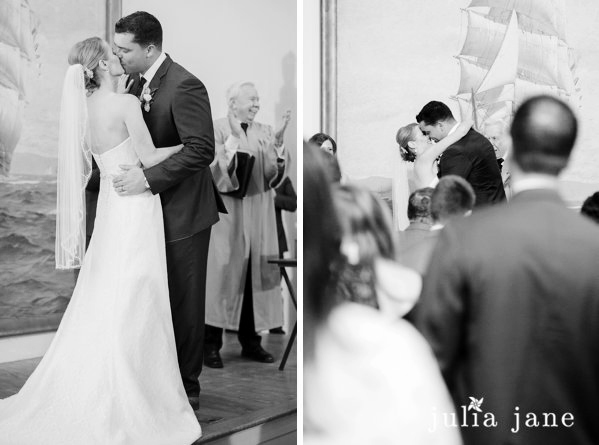 wedding ceremony at greenmanville church at mystic seaport by connecticut wedding photographer julia jane studios