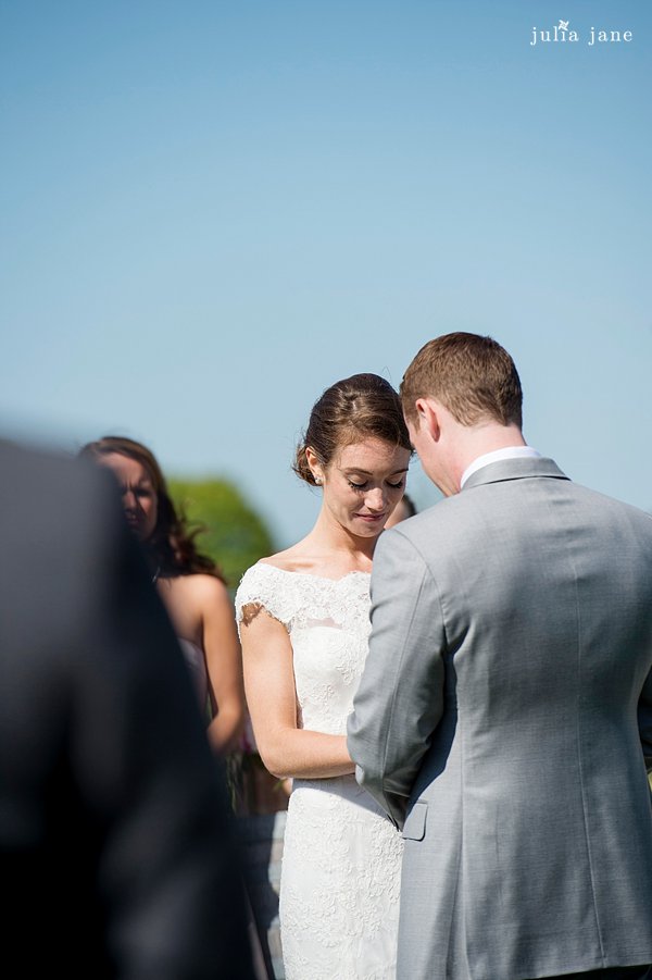 wedding ceremony in the vines at saltwater farm