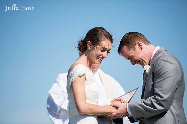outdoor wedding ceremony at saltwater farm vineyard 