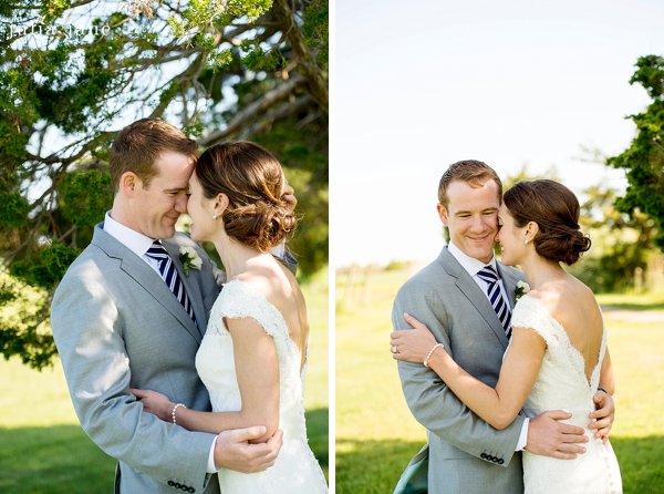 outdoor wedding ceremony at saltwater farm vineyard 