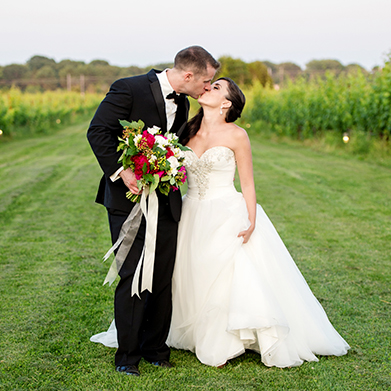 A Saltwater Farm Vineyard Wedding:
Jen & Pat are Married